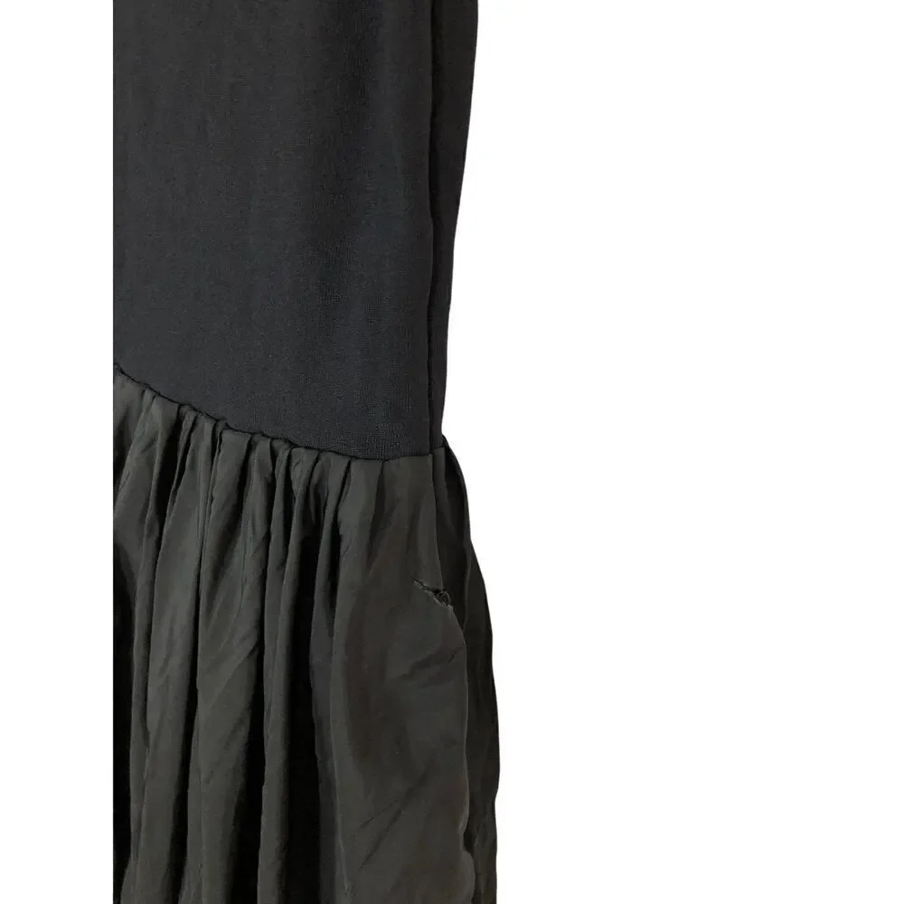 Derek Lam 10 Crosby Dune Balloon Dress One Shoulder Midi Black L